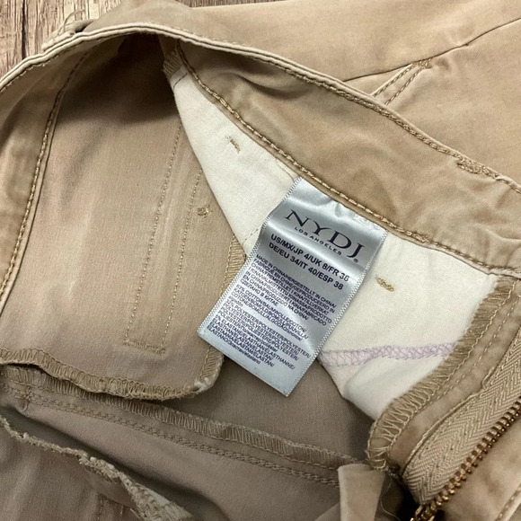 NYDJ Women’s Straight Leg Pants Size 4 In Beige Stretch Full Length Lift Tuck - Picture 5 of 10